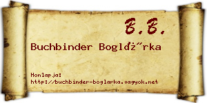 Buchbinder Boglárka névjegykártya